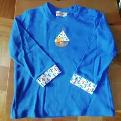 美品　ミキハウス　ぷっちー　長袖　Tシャツ　90　ヨット　マリン　イカリ