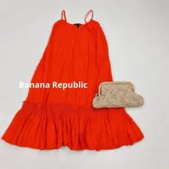 BANANA REPUBLIC リネンキャミワンピース 麻 オレンジ Mのサムネイル