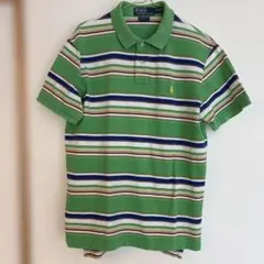 美品 Ralph Lauren 緑 ストライプ ポロシャツ