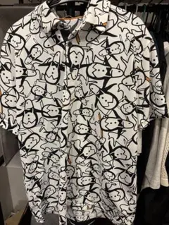 Munsingwear ペンギン総柄 ポロシャツ ホワイト×ブラック