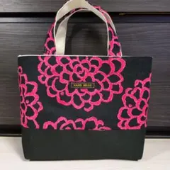 ハンドメイド、ミニトートバッグ ダリア（レッド）