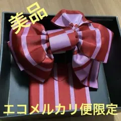 【最終値下げ】着物　作り帯　子ども用　女の子　赤×ピンク　ストライプ