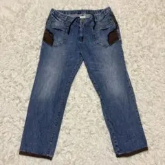 fu-ai パッチ　デニムパンツ　ワイド　レース　ドラッグストアーズ　ブルーのサムネイル