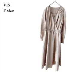 ビス/ロングワンピース/Vネック/カシュクール/ F/ベージュ/きれいめ/上品