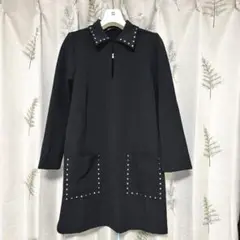 ✨ZARA✨ザラ ワンピース ブラック スタッズ 長袖 ✨XS✨美品✨
