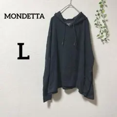 1点もの☆ ブラック 【L】フード付き パーカー オーバーサイズ レディース