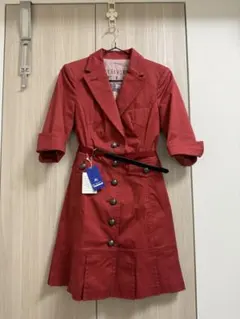 新品　バーバリーブルーレーベル　トレンチコート　ワンピース　レッド系　38 M
