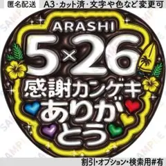 A3②嵐12【ぷっくりうちわ文字】5×26感謝カンゲキありがとう・二宮和也