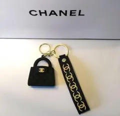 CHANEL ⑦ノベルティ バッグチャーム キーホルダー　ブラック