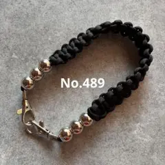 パラコード　ハンドストラップ　スマホストラップ　ハンドメイド　No.489