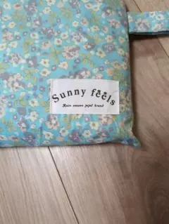Sunny feels 花柄ポンチョ 水色 フード付き