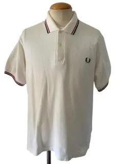 英国製 フレッドペリー ポロシャツ 42 アイボリー xpv