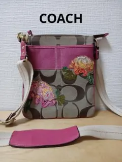 コーチ COACH シグネチャー 花刺繍ショルダーバッグ