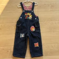 ミキハウス　ロンパース　サロペット　デニム　ワッペン