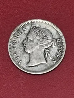 香港 50セント 銀貨 ヴィクトリア女王 1893年 香港（ヴィクトリア女王）50セント銀貨。VF+。スモールリング