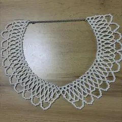 ホワイトパール レース風つけ襟