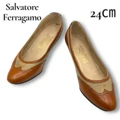 お手頃価格✨Salvatore Ferragamo パンプス レザー 異素材