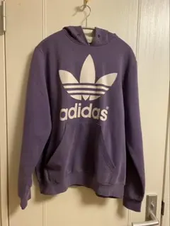adidas パーカー フーディー パープル スウェット