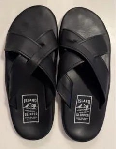 ISLAND SLIPPER レザートングサンダル 黒 表革 US7 - メルカリ