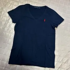 ラルフローレン　ネイビー　レディース　M Ｔシャツ　Tシャツ　夏服　Ｖネック