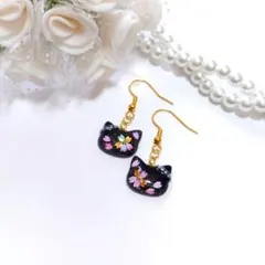 ♥256✨Swing✨猫さん ピアスorイヤリング