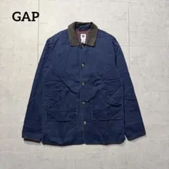 00s GAP ハンティングジャケット カバーオール 襟レザー コーデュロイ
