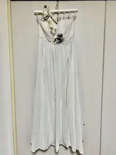 エレガント ホワイト ロングドレス