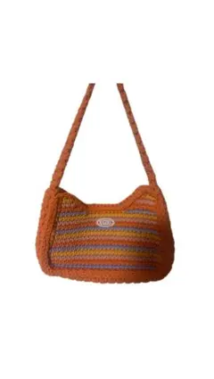 X-GIRL 編み物ショルダーバッグ オレンジ ハンドバック