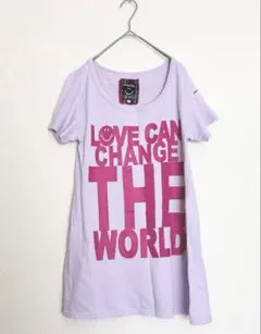 スマイリーフェイス Tシャツ L パープル ハービーボール 丈長め 綿100%のサムネイル