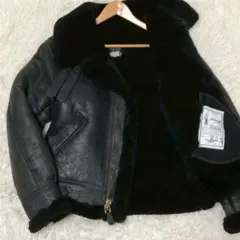 良品◎AVIREX B-3 ムートンジャケット 黒 フライトジャケット
