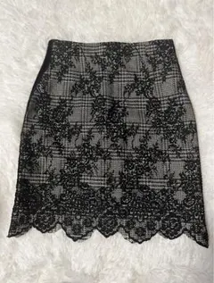 ✨美品✨ZARA BASIC レースデザインタイトスカート　黒　ザラ