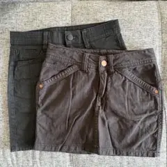 【美品】 ユニクロ H&M ミニスカート 2点セット デニム 黒