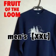 A622【FRUIT OFTHELOOM】ラグラン袖プリントトレーナー【XXL】