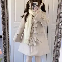 大人気❤️ゆったり地雷系アウター　リボン型ボタン可愛いコート