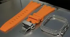 49OS★アップルウォッチ ラバーベルト カバー　Apple Watchバンド