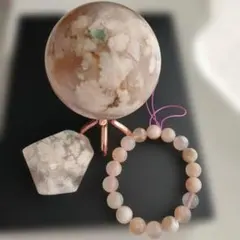 専用です♡新作♡黒桜瑪瑙どんころ＆グレー桜瑪瑙ブレス 専用です♡新作♡黒桜瑪瑙どんころ＆グレー桜瑪瑙ブレス 専用