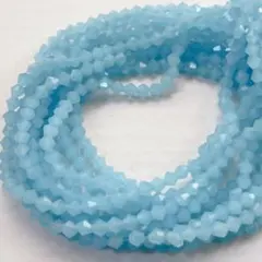 xk503/SALE！ガラスビーズ◇ソロバン形　水色　10連