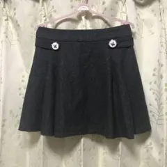 ミニスカート ダークグレー フレアスカート 裏地付き