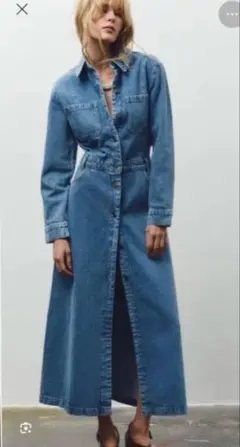 ZARA デニムロングワンピース　ワンピース
