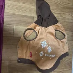 犬服 フード付き オレンジとブラウン