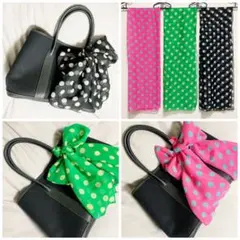 美品★ドット柄ストールgreen■送料無料