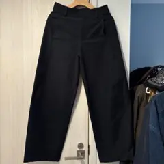 ジャージーバレルレッグパンツ　ネイビーS