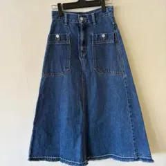 デニムブルー フレアスカート