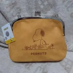 PEANUTS スヌーピー がま口 ショルダーバッグ イエロー