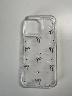 iPhone用透明ケース リボン装飾