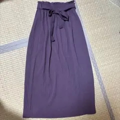 GRL パープル プリーツロングスカート