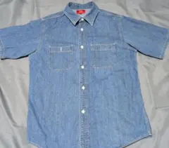 【最終価格】EDWIN デニムシャツ 半袖 XL ブルーのサムネイル