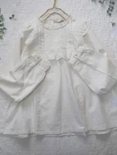 ニーナ様専用★サマンサモスモス★sm2★オフ⋆綿麻フリルブラウス