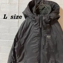 アバクロ　フーディ中綿ダウンジャケット　ダブルジップ　ダークブラウン