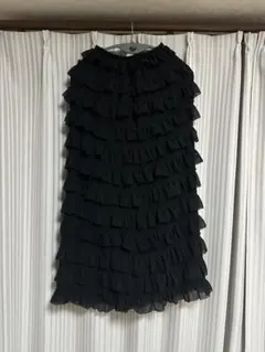 ブラック フリルロングスカートのサムネイル